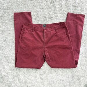 OBEY Propaganda Mens Burgundy Chinos Slim Pants Size 36 Straight Cotton Casual‎